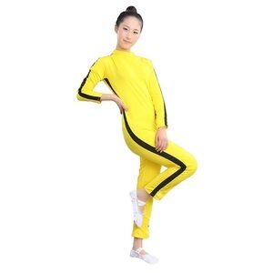 Youth Bruce Lee costume fits age 6-7 
Yellow Jumpsuit with Black Stripes